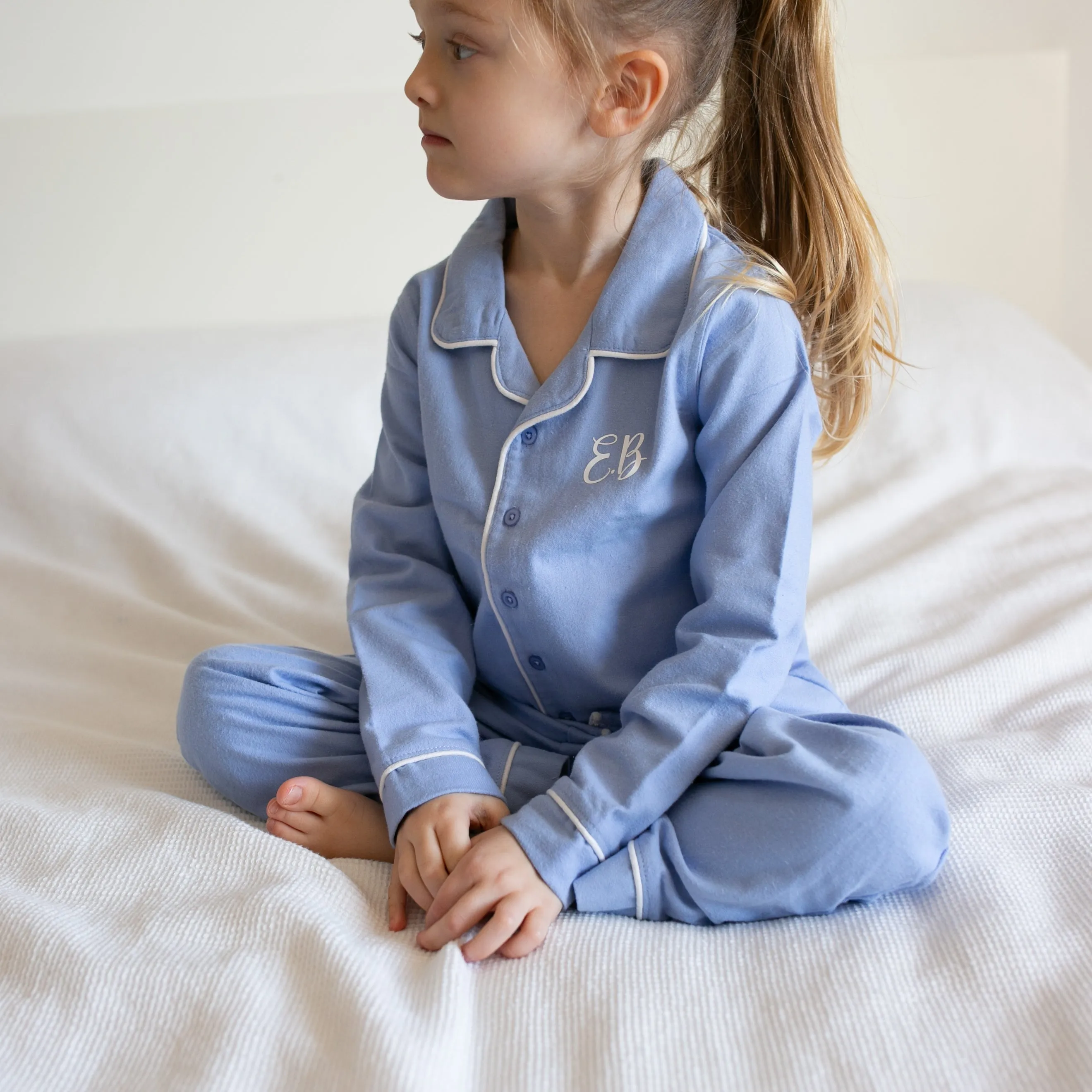 100% cotton Personalised Pyjamas in Blue