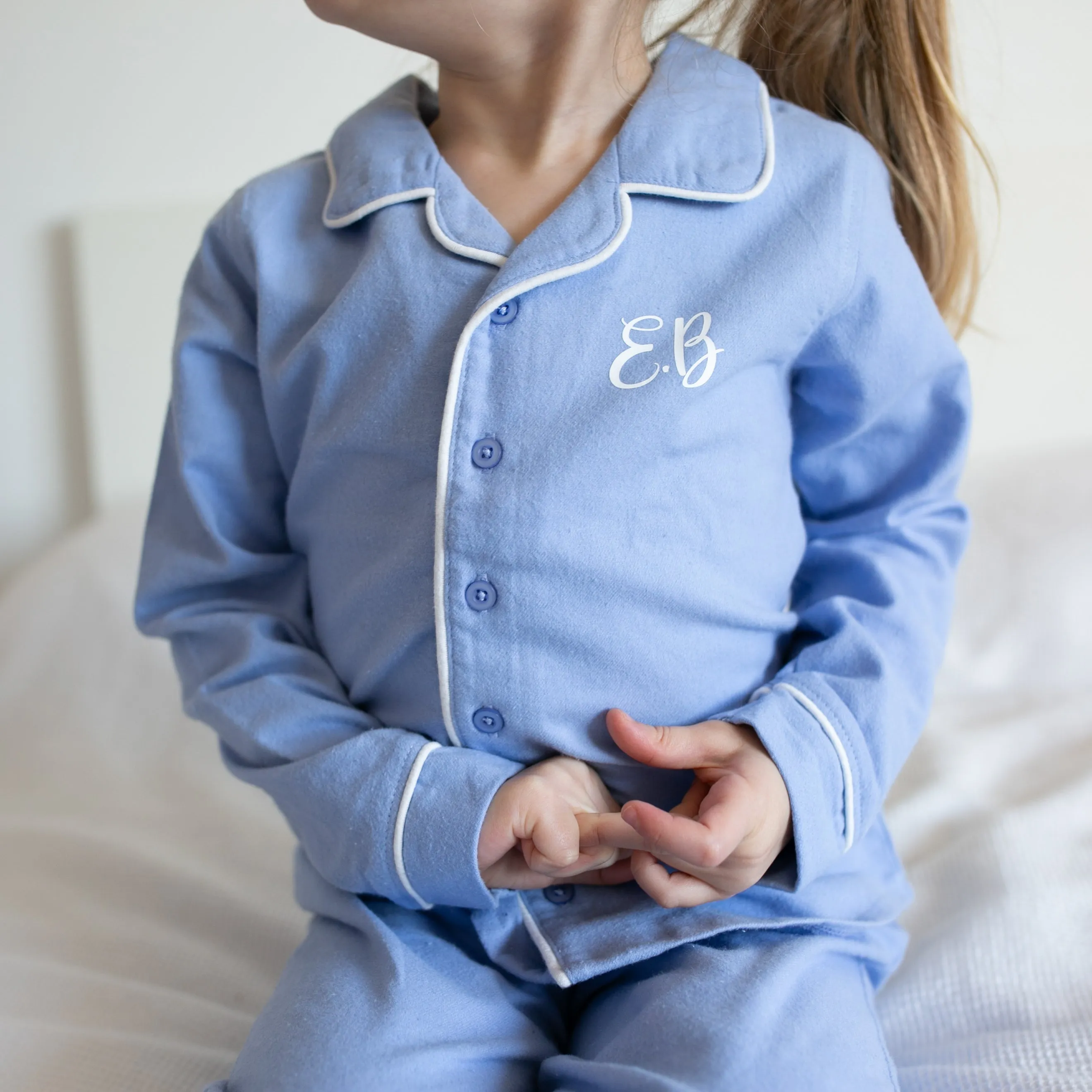 100% cotton Personalised Pyjamas in Blue