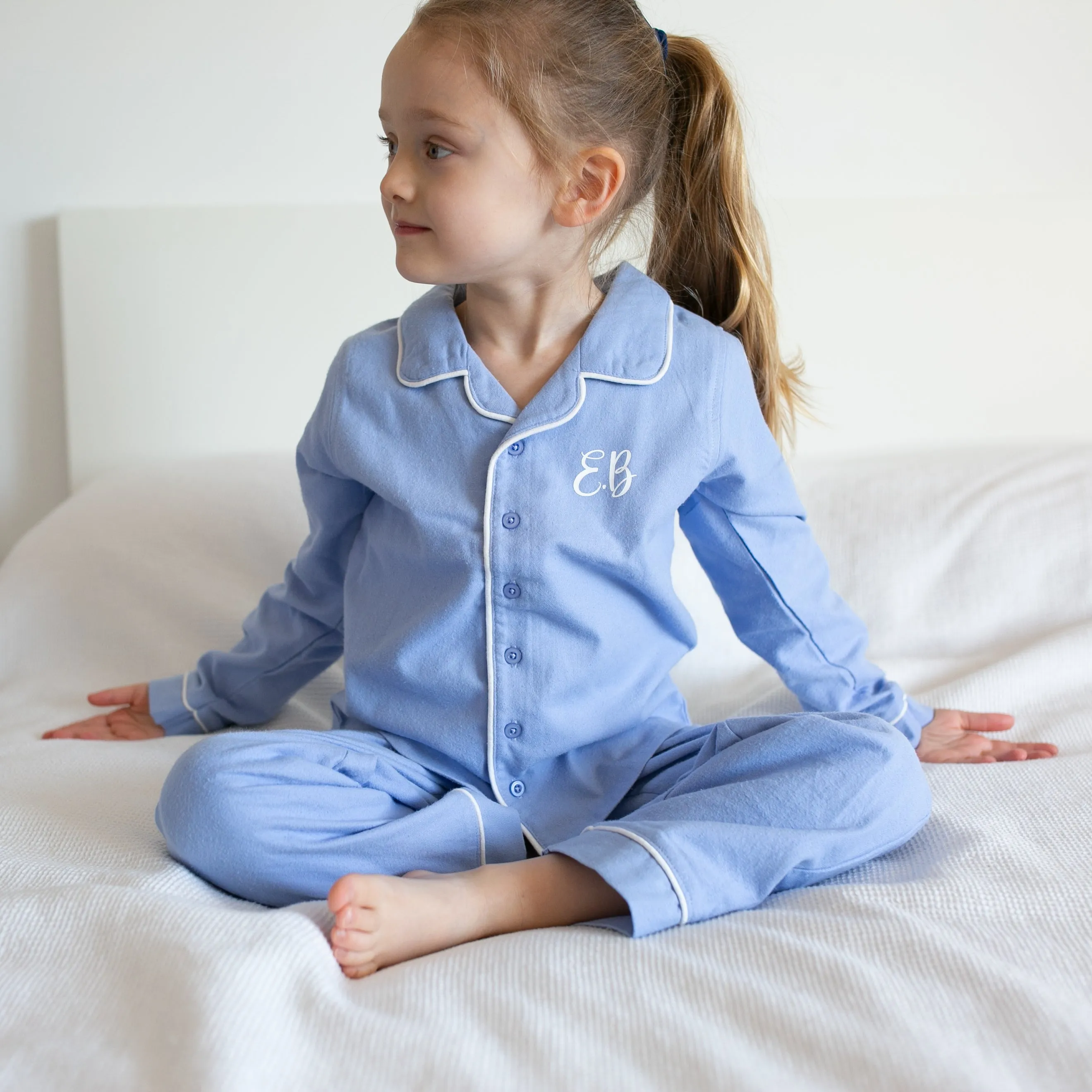 100% cotton Personalised Pyjamas in Blue