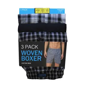 3PK Woven Boxers - Black