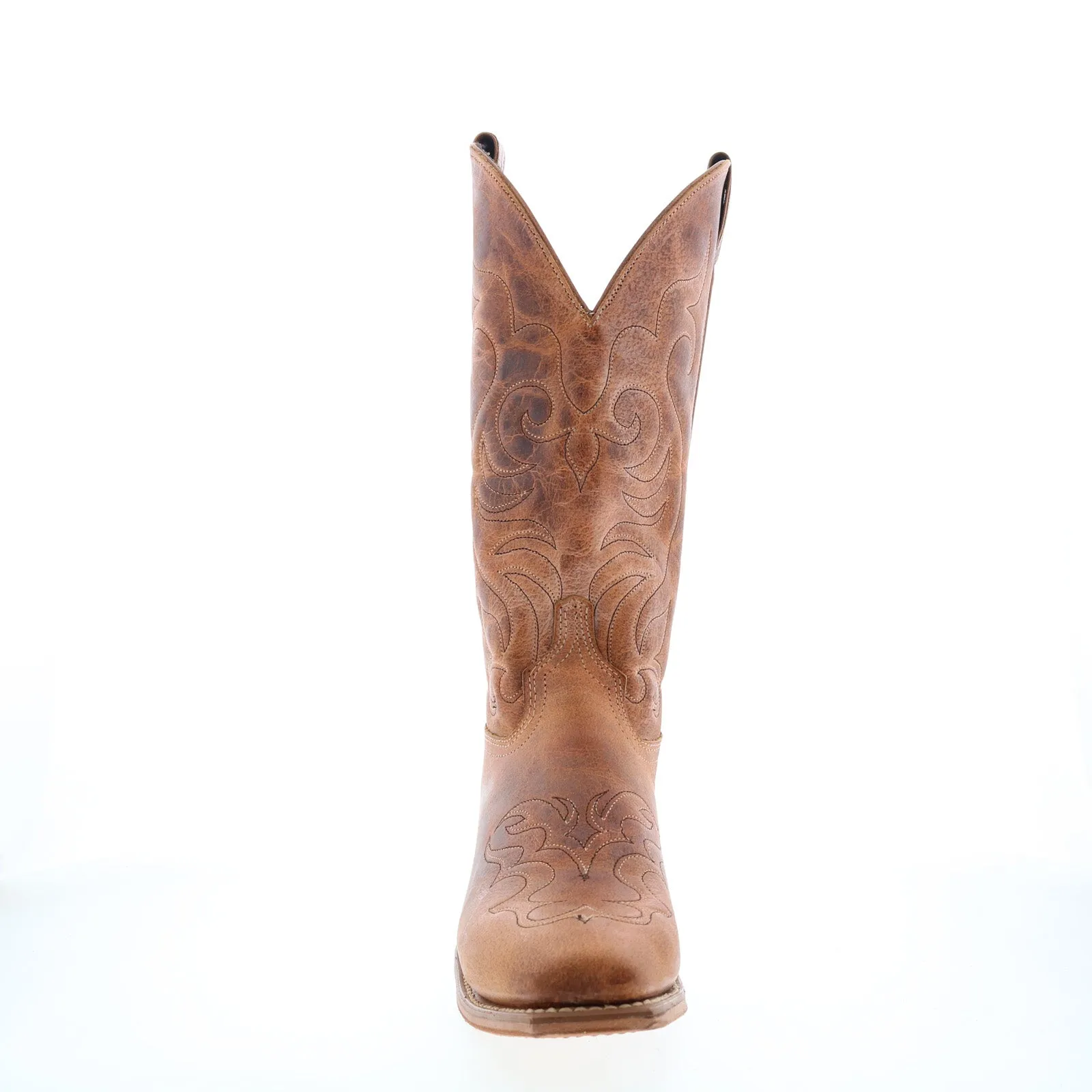 Abilene Boots 9114 Womens Brown Leather Slip On Cowboy Western Boots