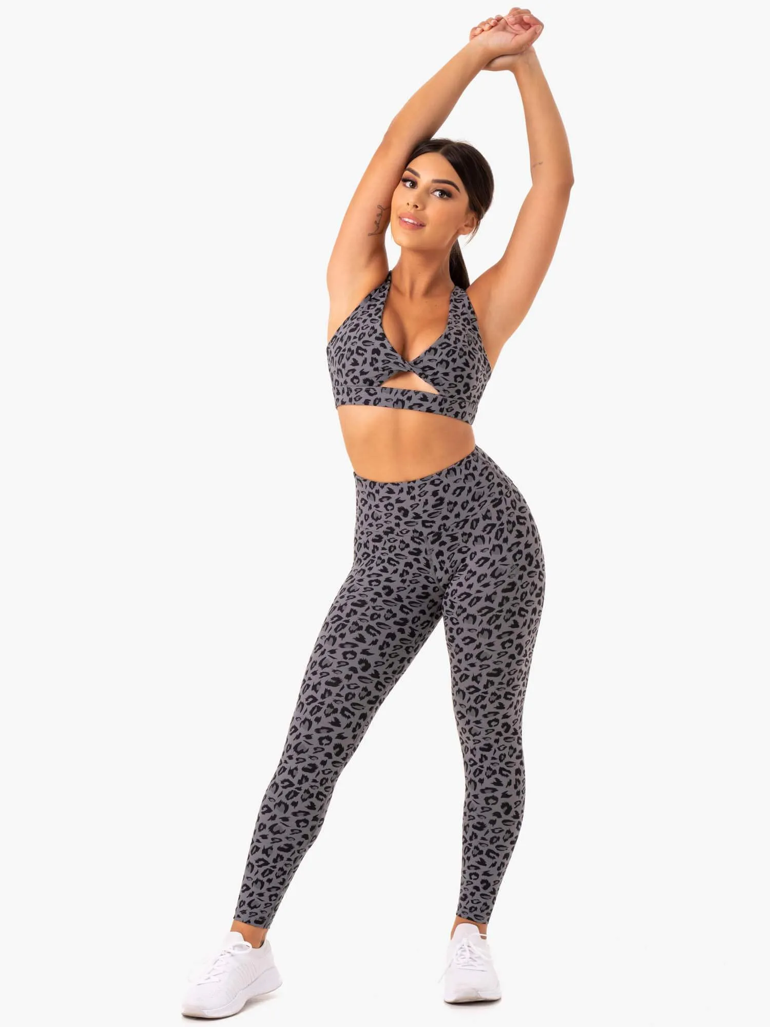 Adapt Twist Sports Bra - Grey Leopard