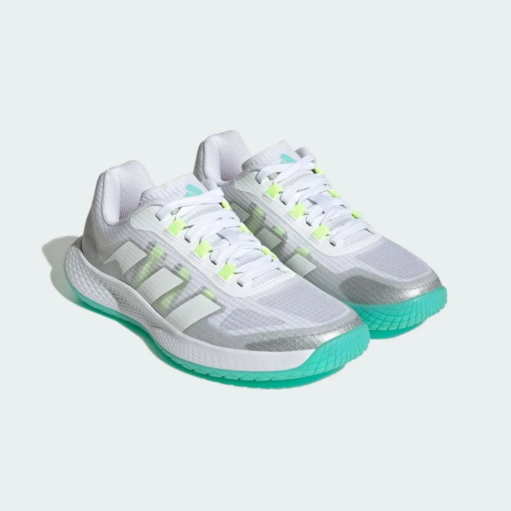 Adidas Women's Forcebounce Shoes - Cloud White / Silver Metallic / Green