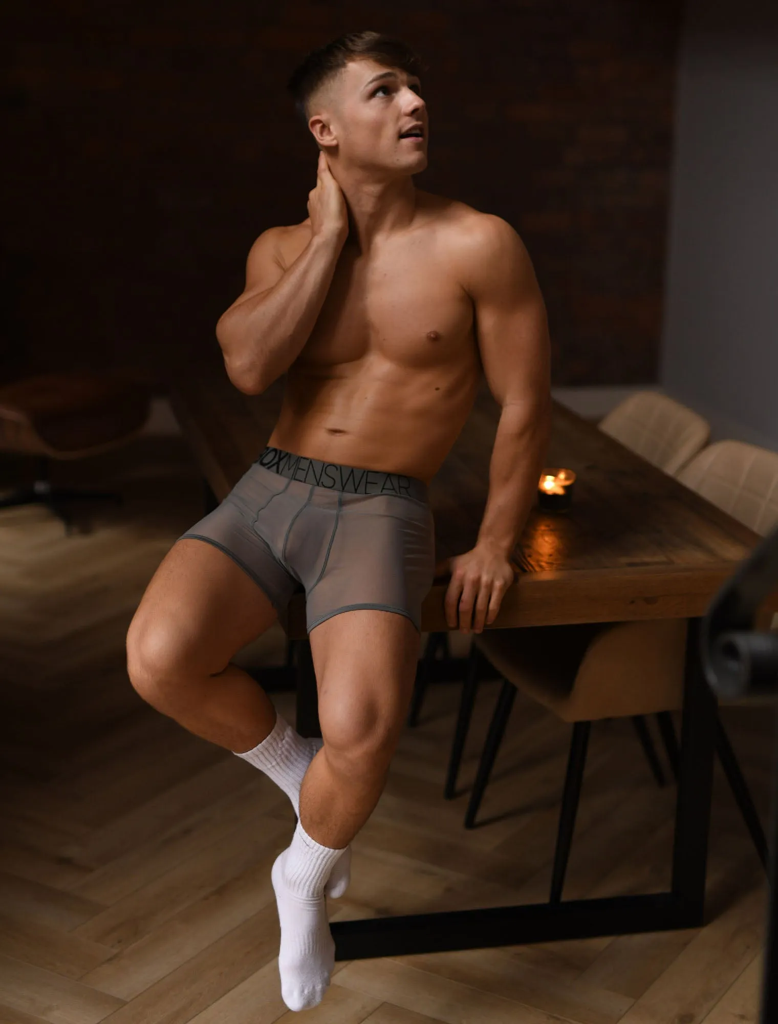 All Over Mesh Boxers - Grey Steel