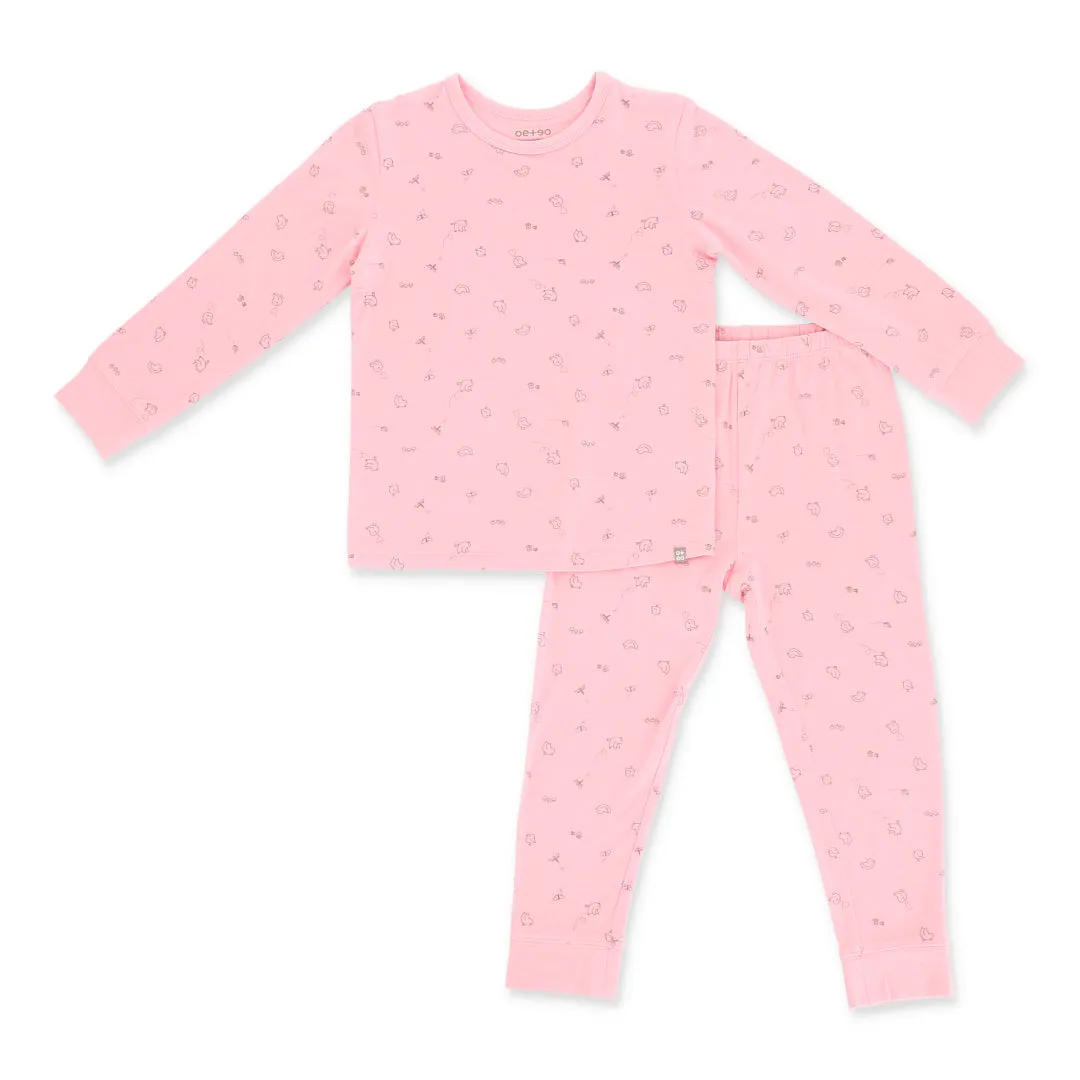 An Adventure Bamboo Toddler Jammies Pyjamas Set (Pink) all