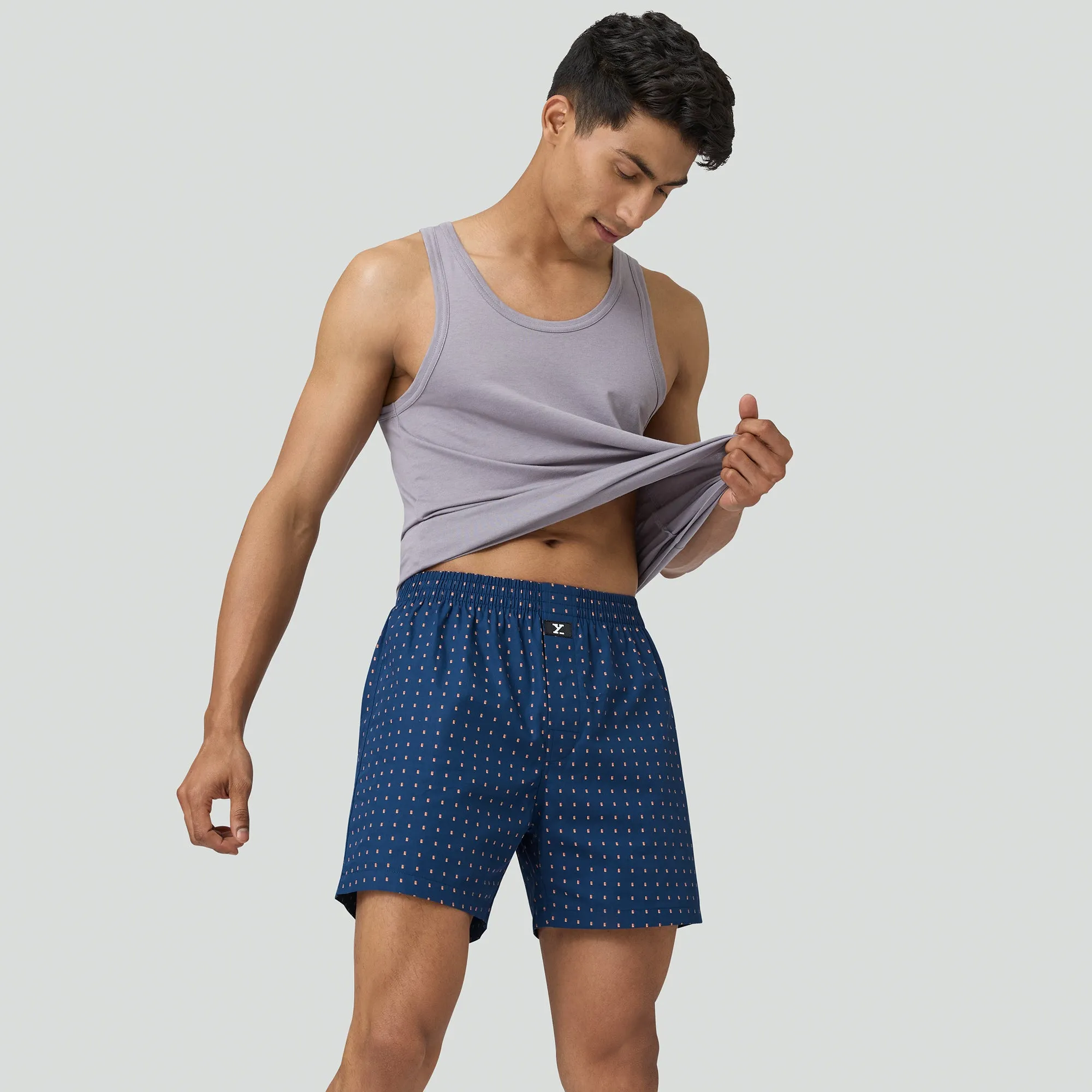 Astor Lounge Inner Boxers Blocks Blue