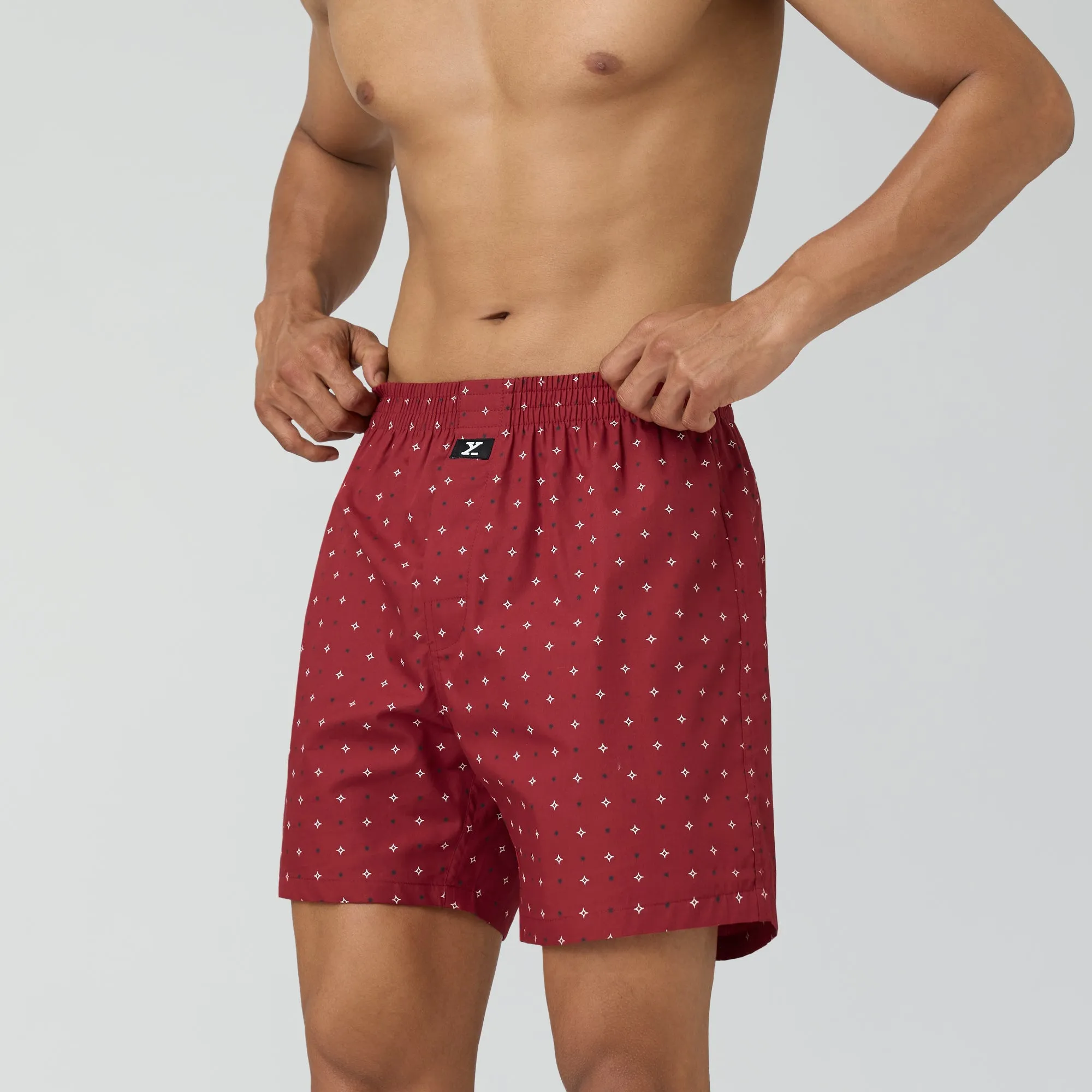 Astor Lounge Inner Boxers Starry Maroon