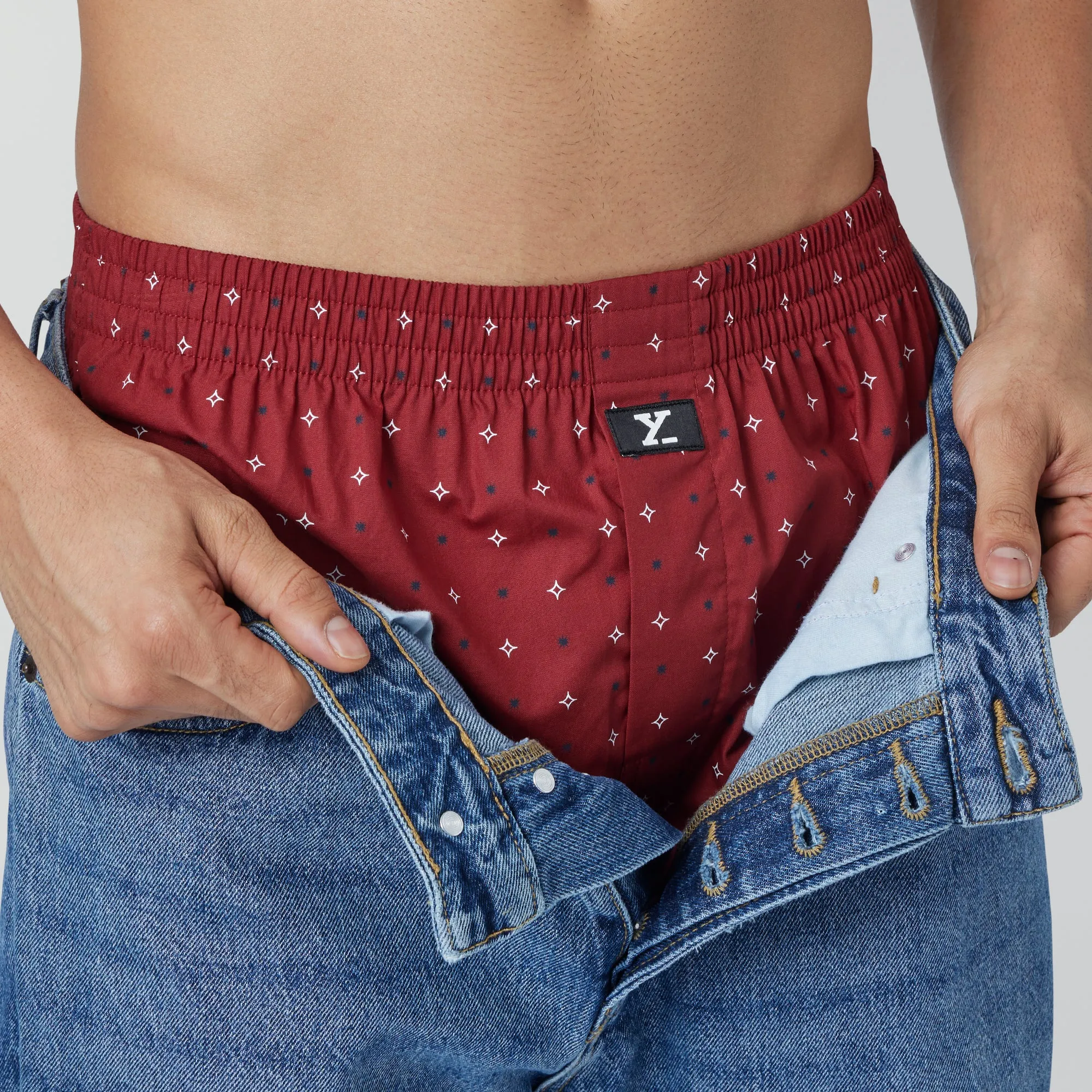 Astor Lounge Inner Boxers Starry Maroon