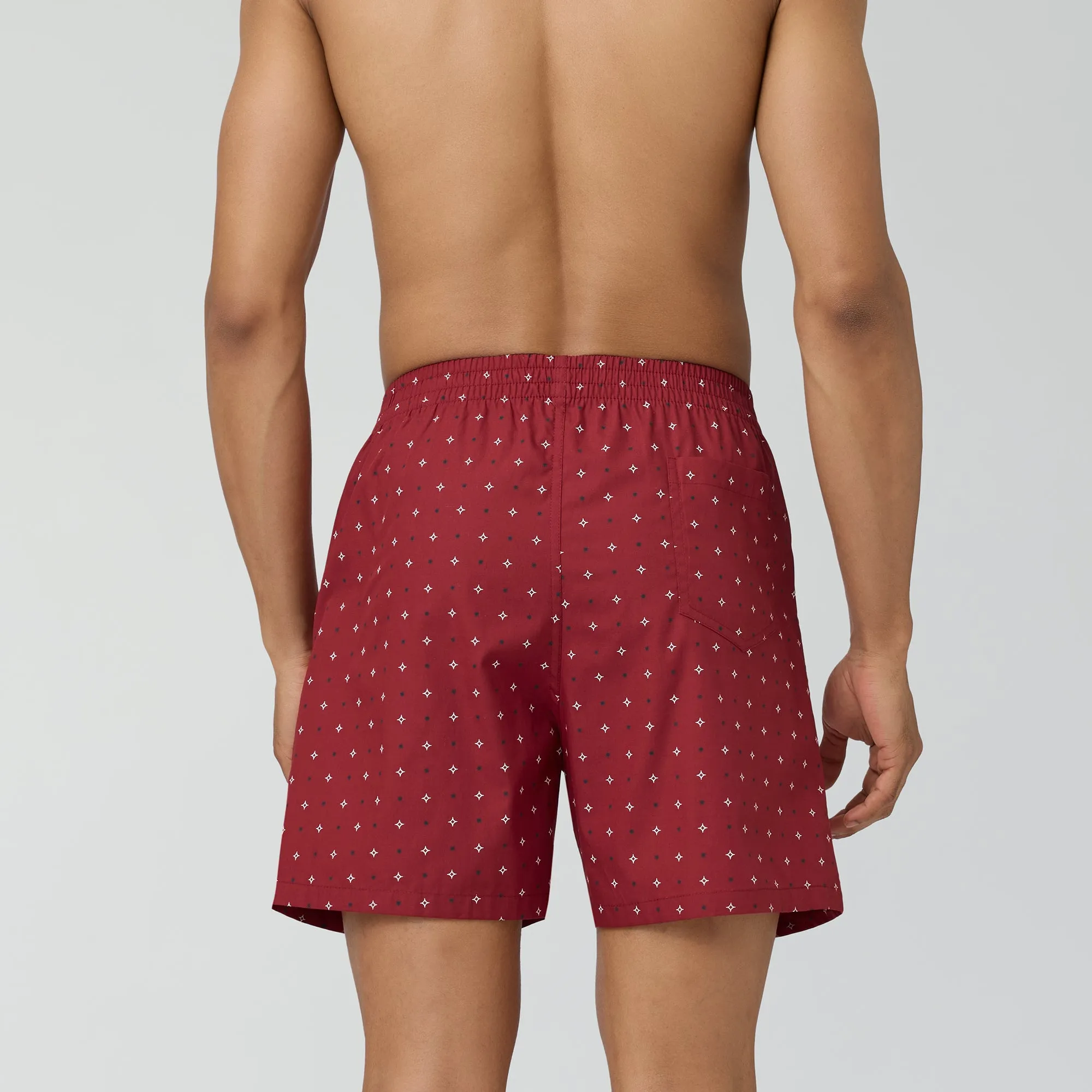 Astor Lounge Inner Boxers Starry Maroon