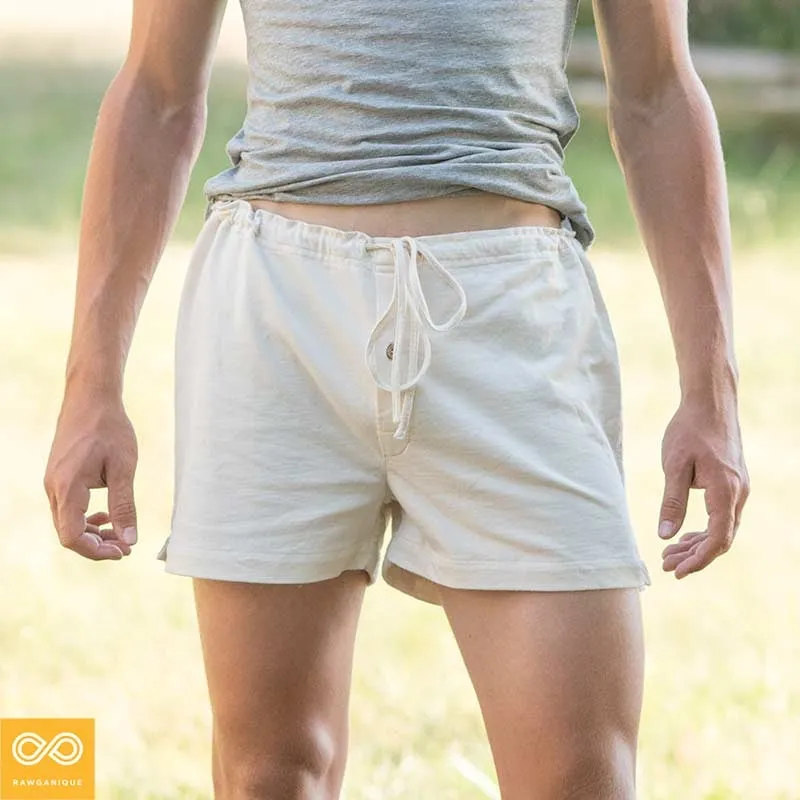 BACH Elastic-free 100% Organic Prima Cotton Boxers (Plastic-Free Nut Buttons, OC Thread, Latex-Free, No Dye, No Polyester, No Nylon) (100% Biodegradable)