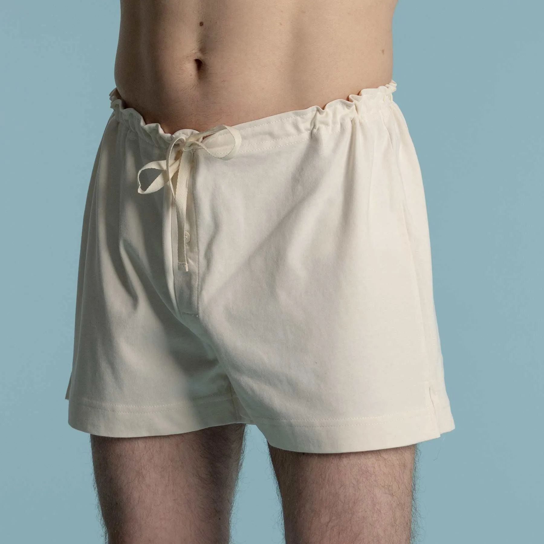 BACH Elastic-free 100% Organic Prima Cotton Boxers (Plastic-Free Nut Buttons, OC Thread, Latex-Free, No Dye, No Polyester, No Nylon) (100% Biodegradable)