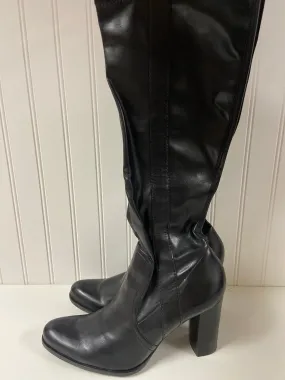 Black Boots Knee Heels Franco Sarto, Size 10