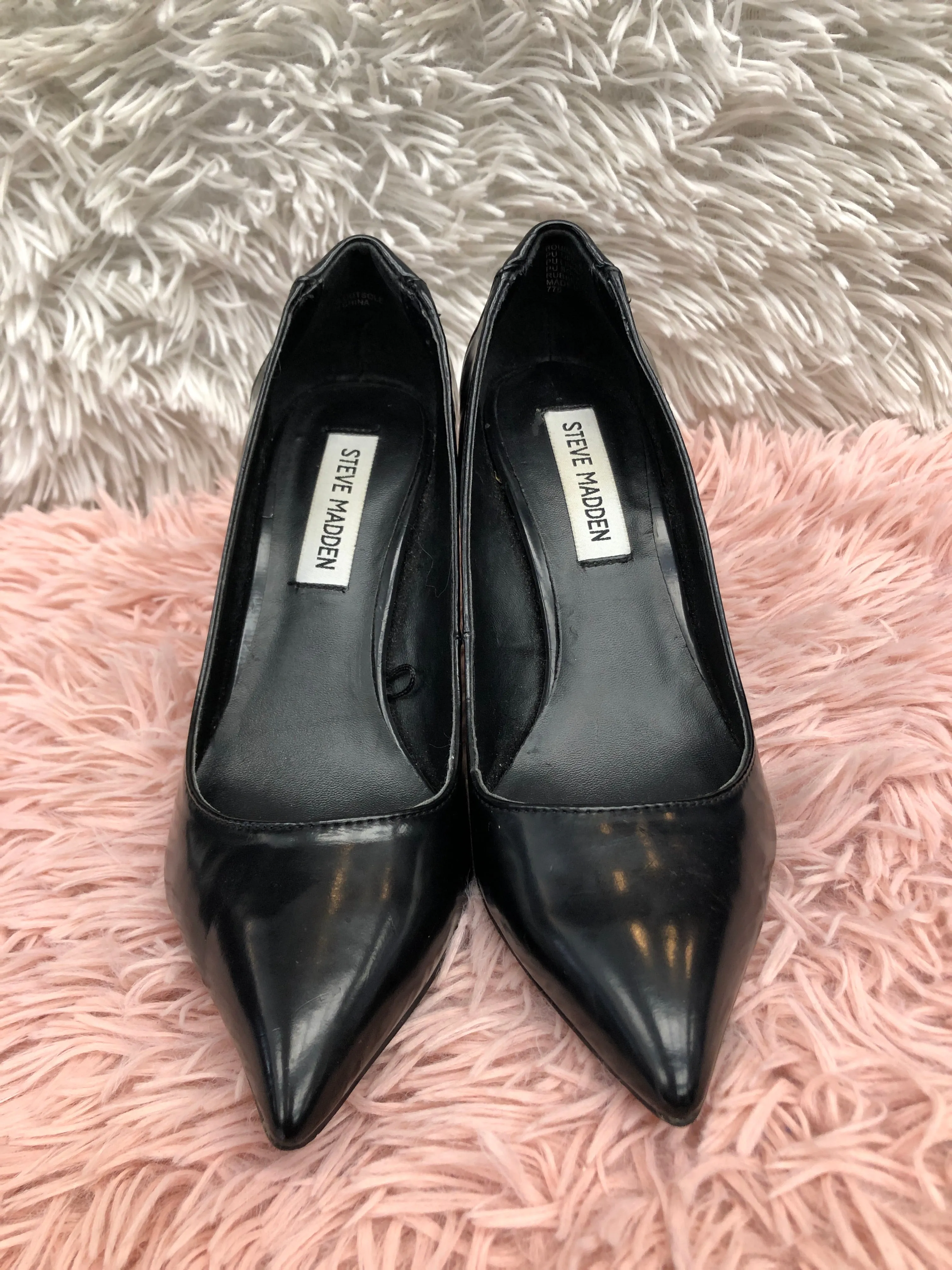 Black Shoes Heels Stiletto Steve Madden, Size 6