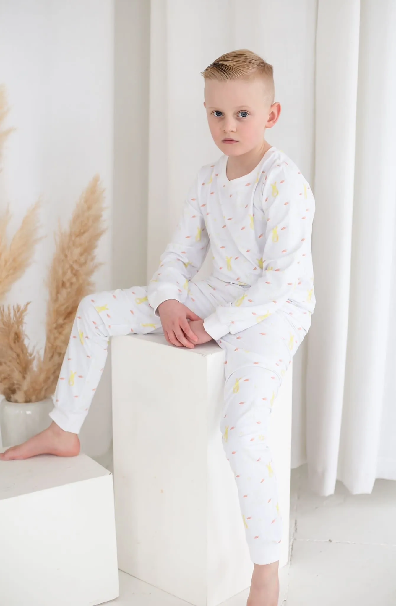 Boys Lemon Bunny Print Pyjamas