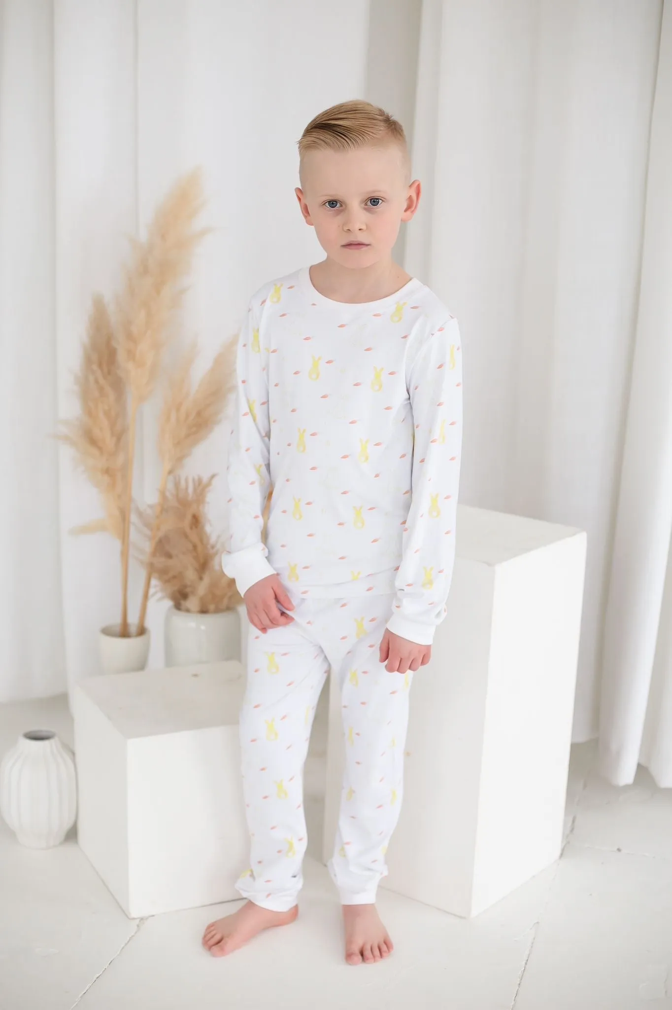 Boys Lemon Bunny Print Pyjamas