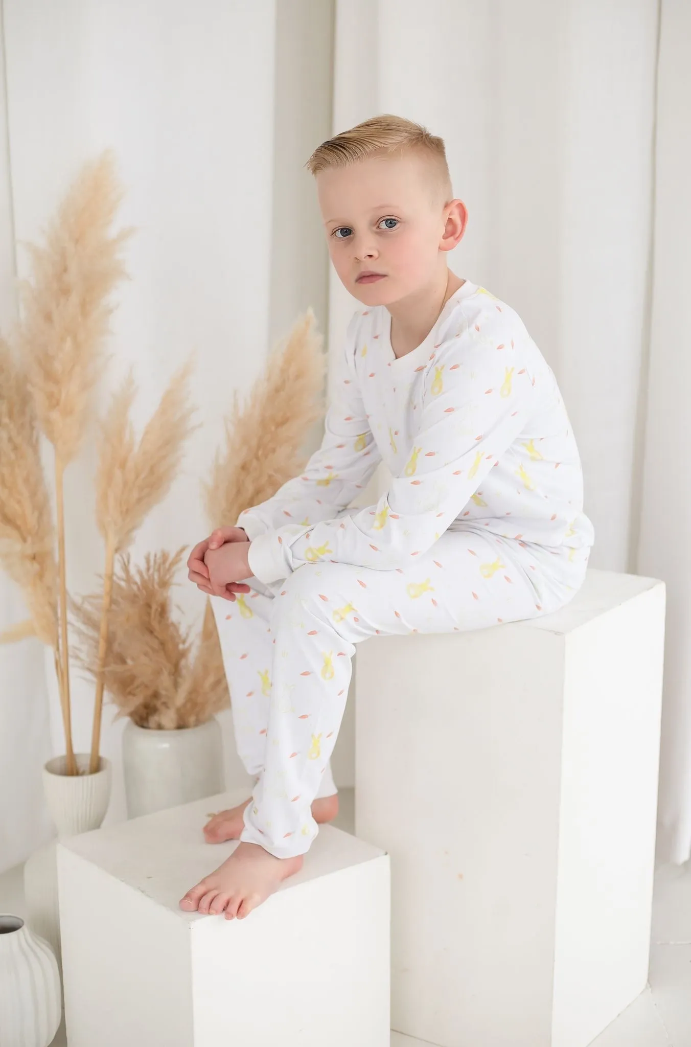 Boys Lemon Bunny Print Pyjamas