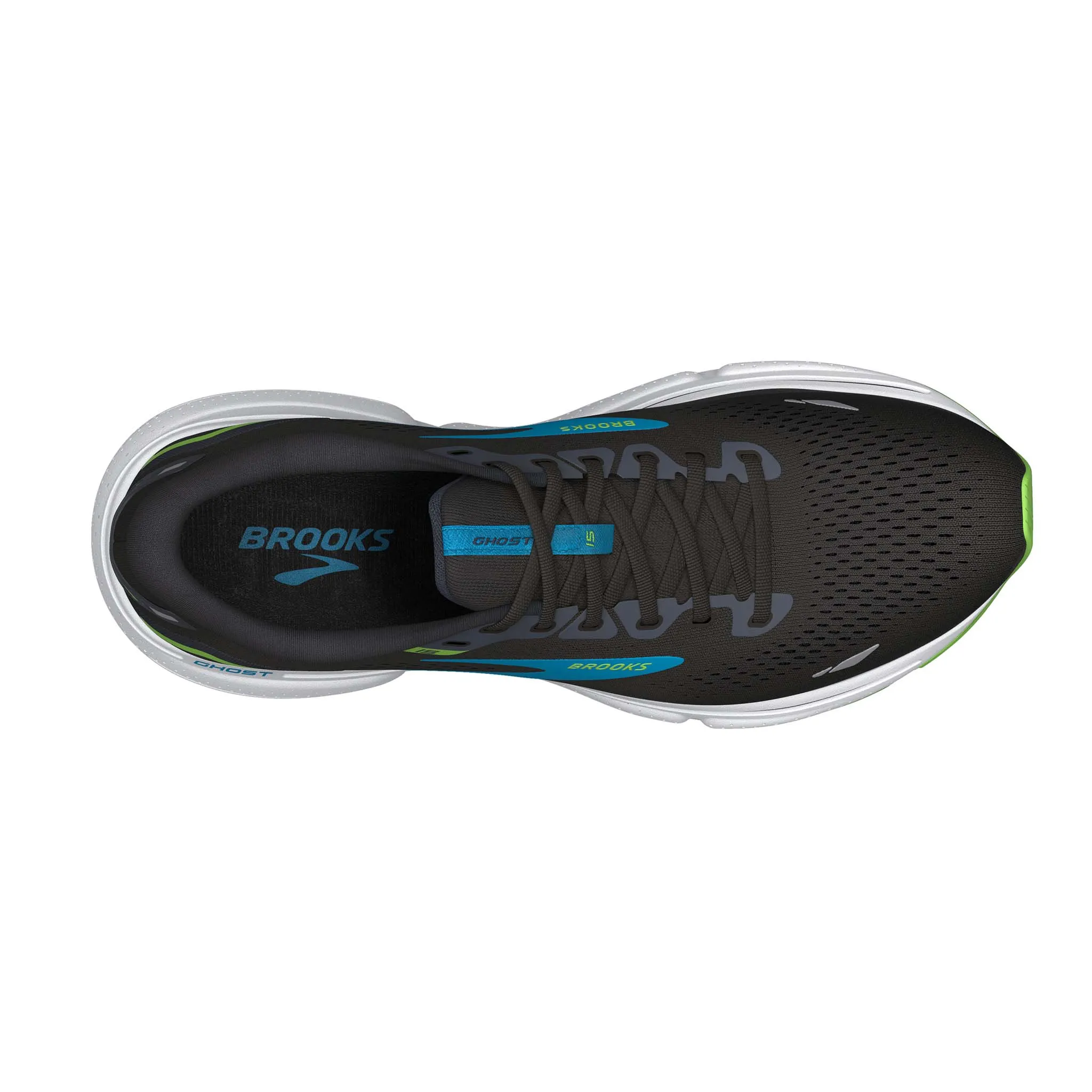 Brooks | Men's Ghost 15 Running Shoes - Black/Hawaiian Ocean