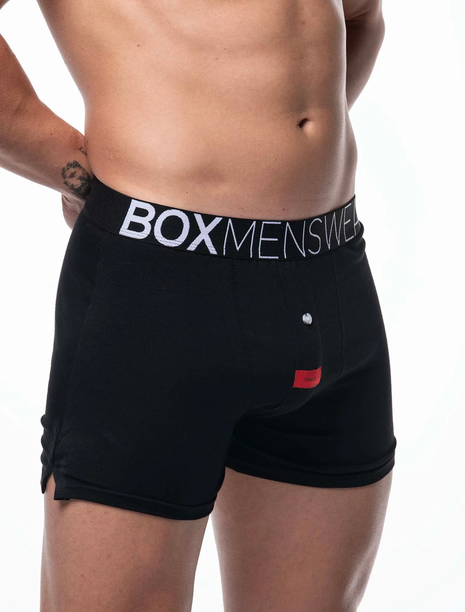 Button-up Boxers - Black Gala