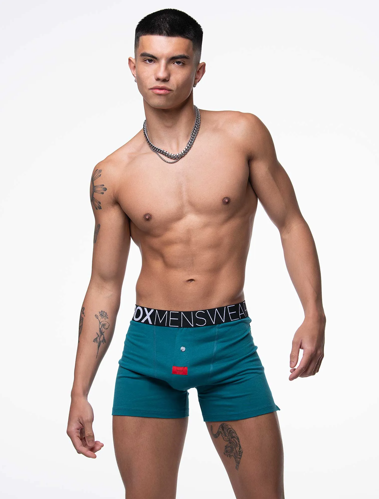 Button-up Boxers - Tease Me Teal