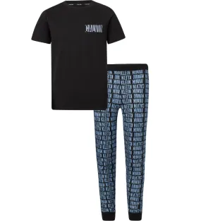 Calvin Klein Boys 'Logo Stripe' PJ Pyjamas Set - SS T-Shirt & Cuffed Bottoms