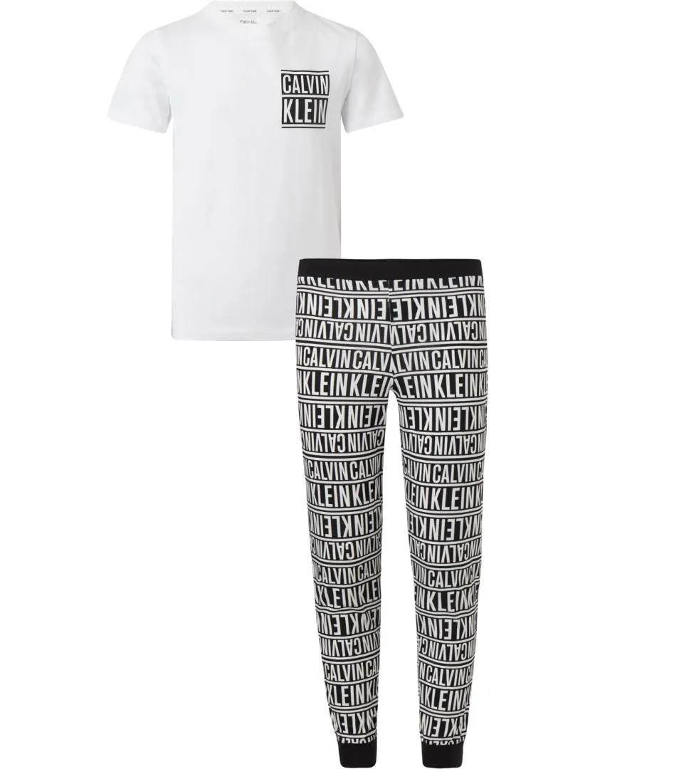 Calvin Klein Boys 'Logo Stripe' PJ Pyjamas Set - SS T-Shirt & Cuffed Bottoms