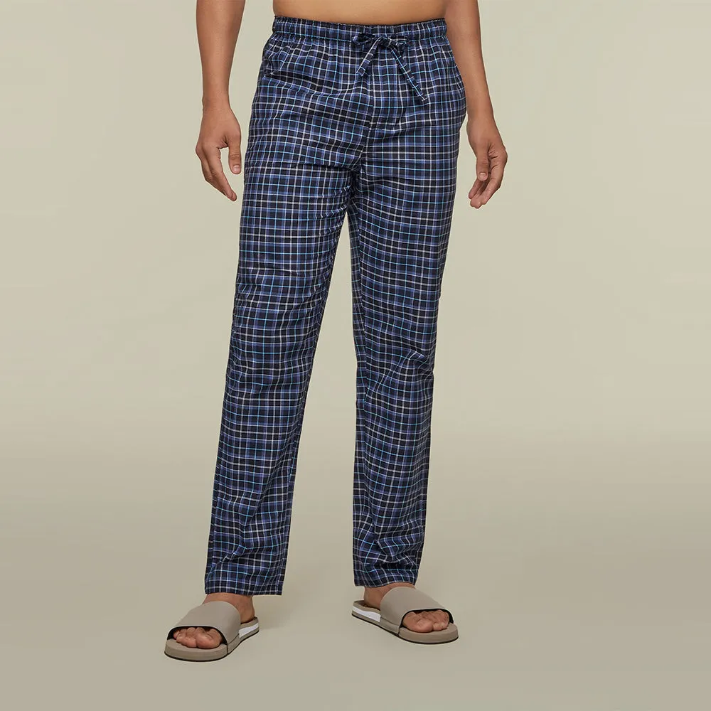 Checkmate Combed Cotton Pyjamas Midnight Blue