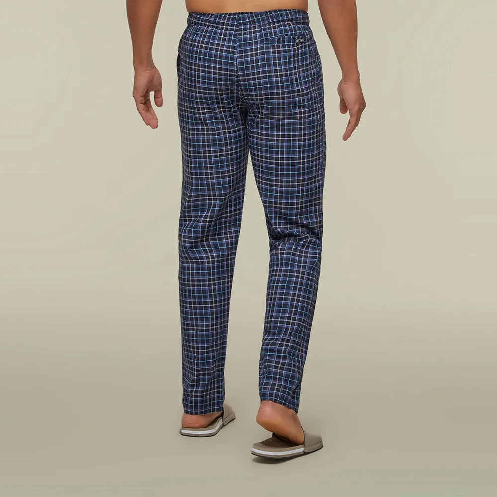 Checkmate Combed Cotton Pyjamas Midnight Blue