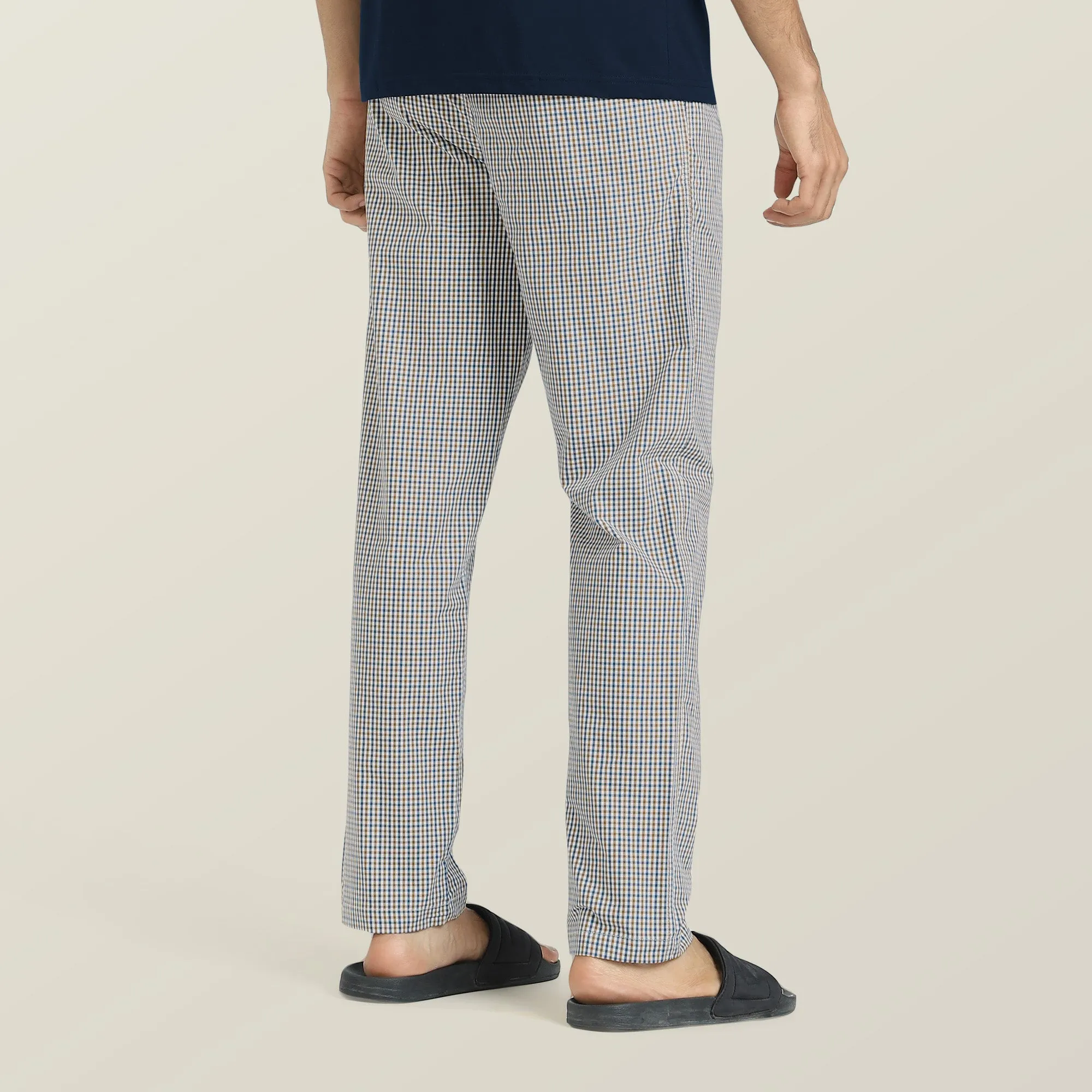 Checkmate Combed Cotton Pyjamas Sandy Blue