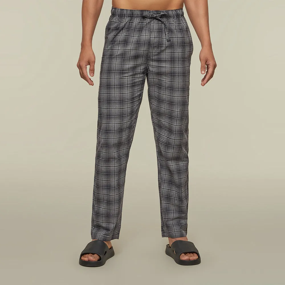 Checkmate Combed Cotton Pyjamas Smoke Grey