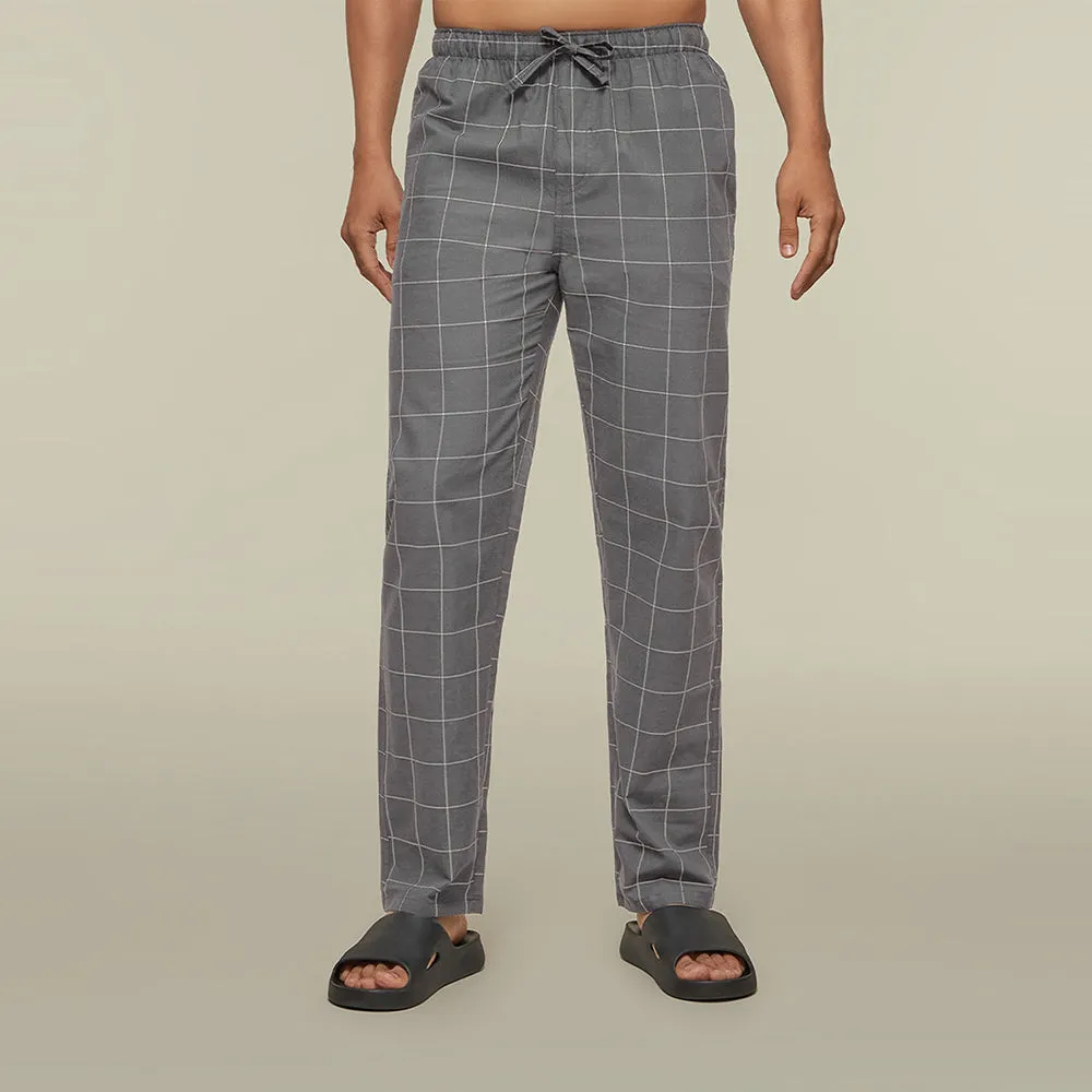 Checkmate Combed Cotton Pyjamas Steel Grey