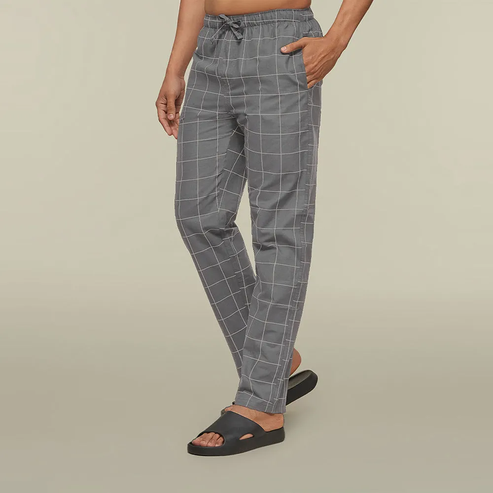 Checkmate Combed Cotton Pyjamas Steel Grey