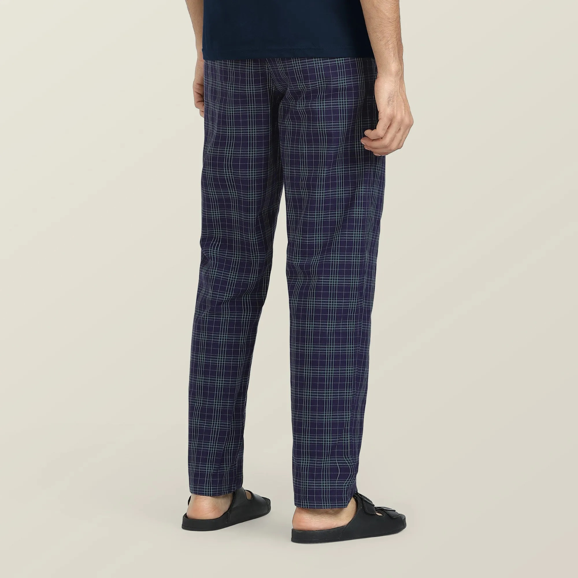 Checkmate Combed Cotton Pyjamas Storm Blue