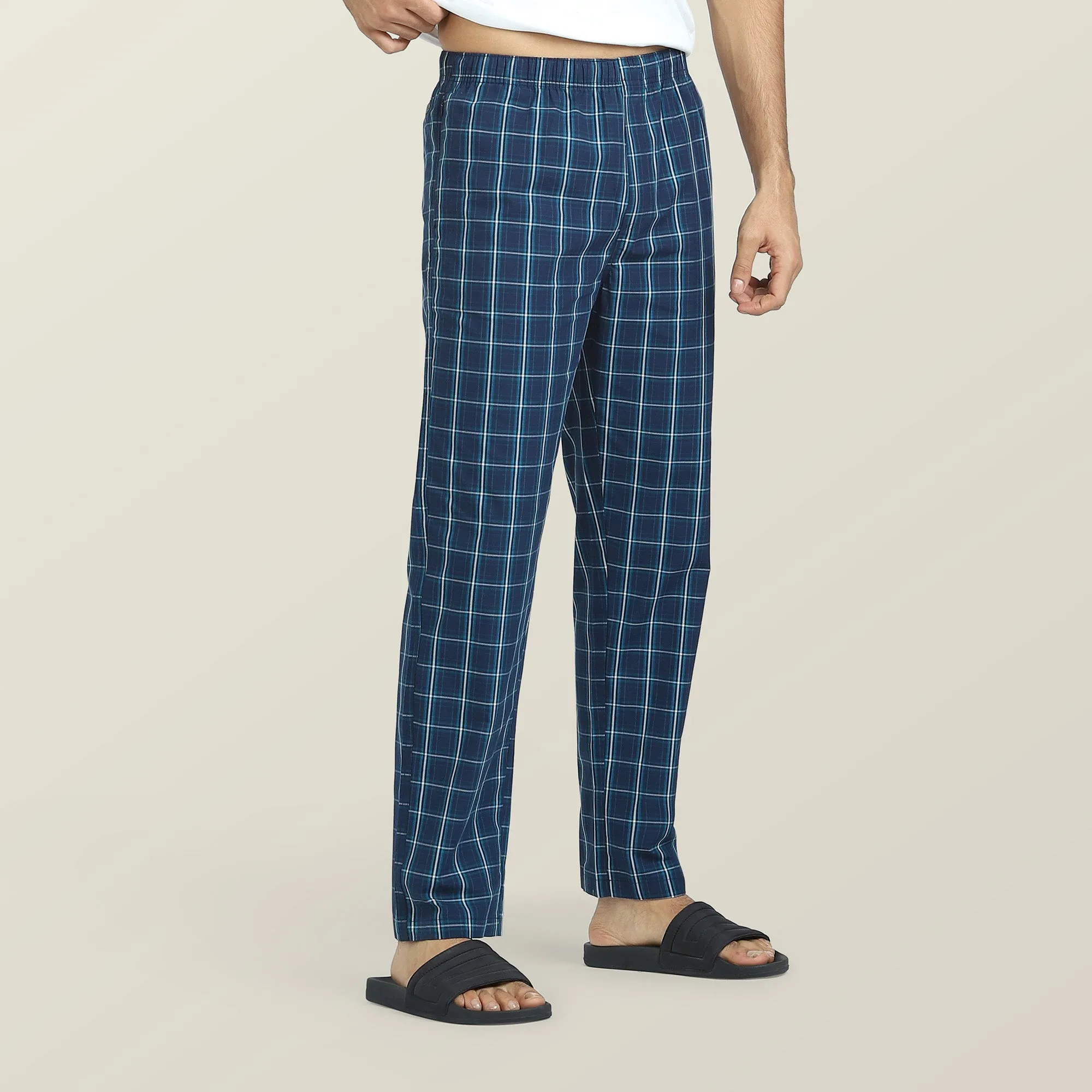 Checkmate Combed Cotton Pyjamas Vivid Blue