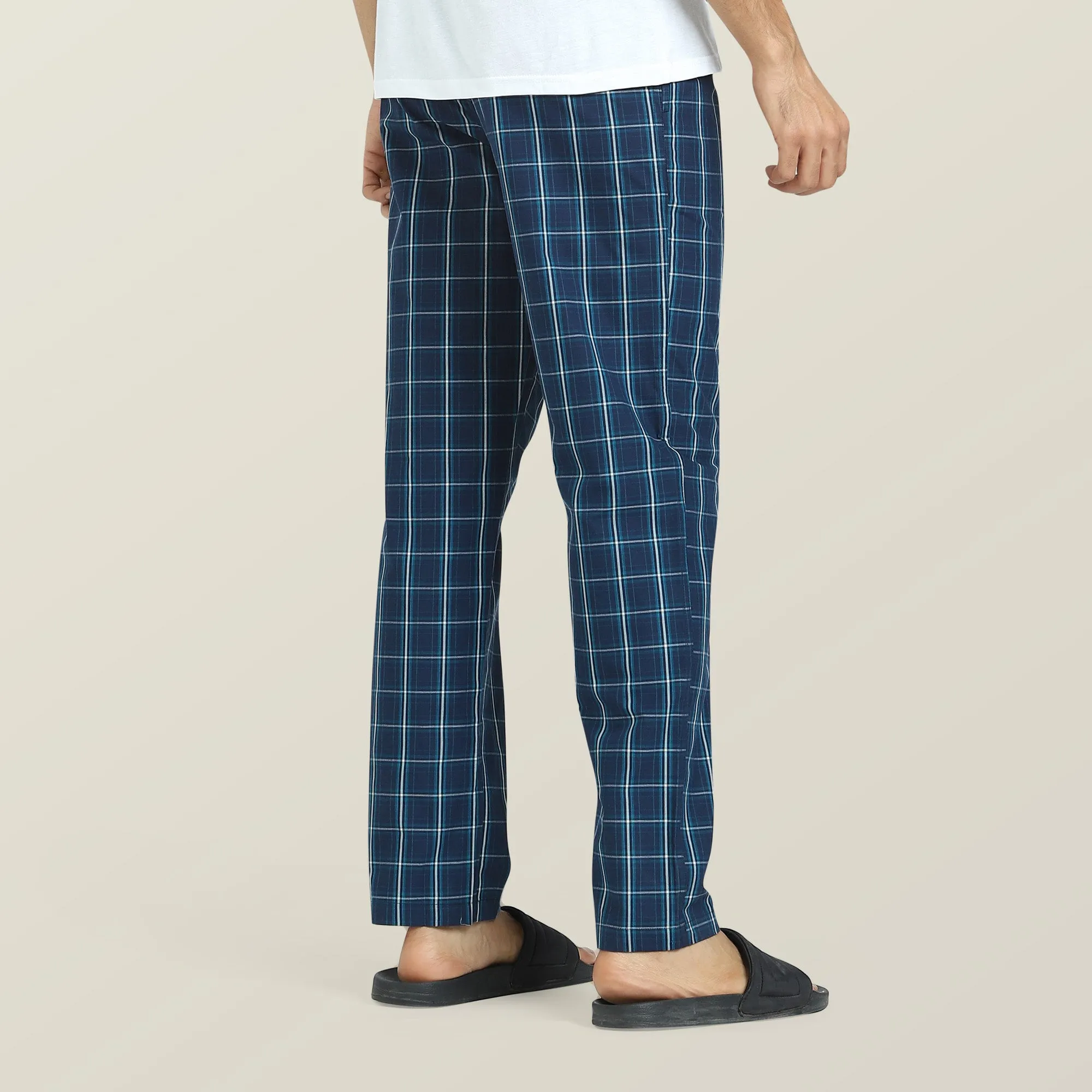 Checkmate Combed Cotton Pyjamas Vivid Blue