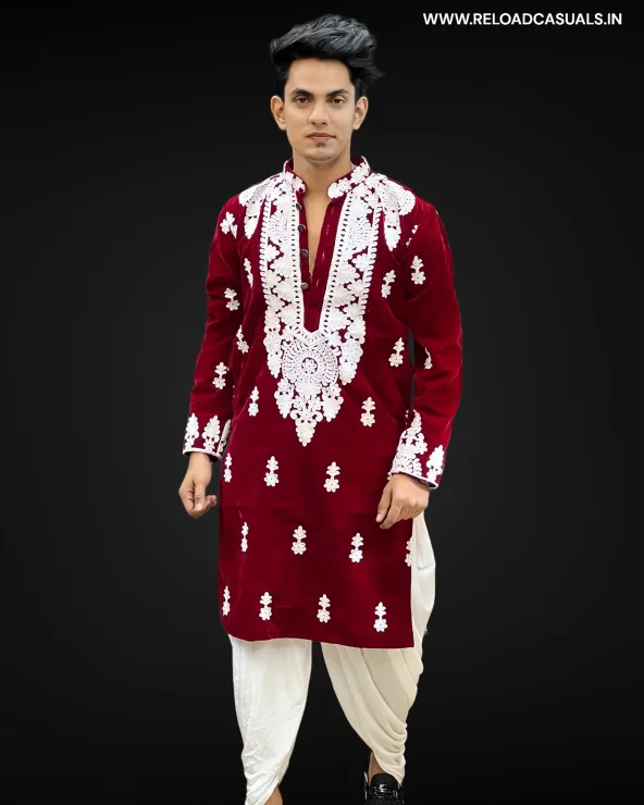 Circle Flower Heavy Designer Work Kurta