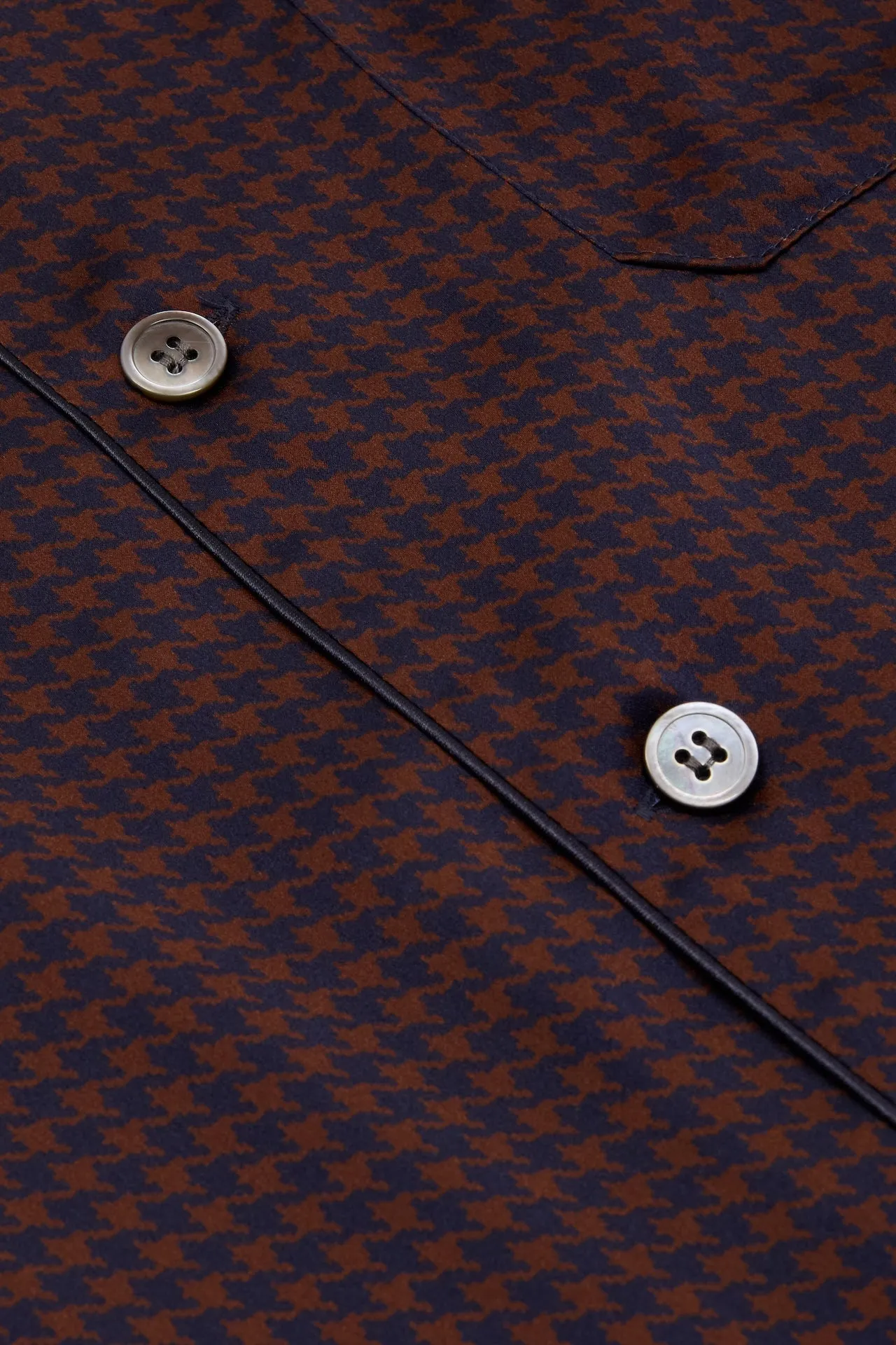 Copper/Navy Houndstooth Silk Pyjamas