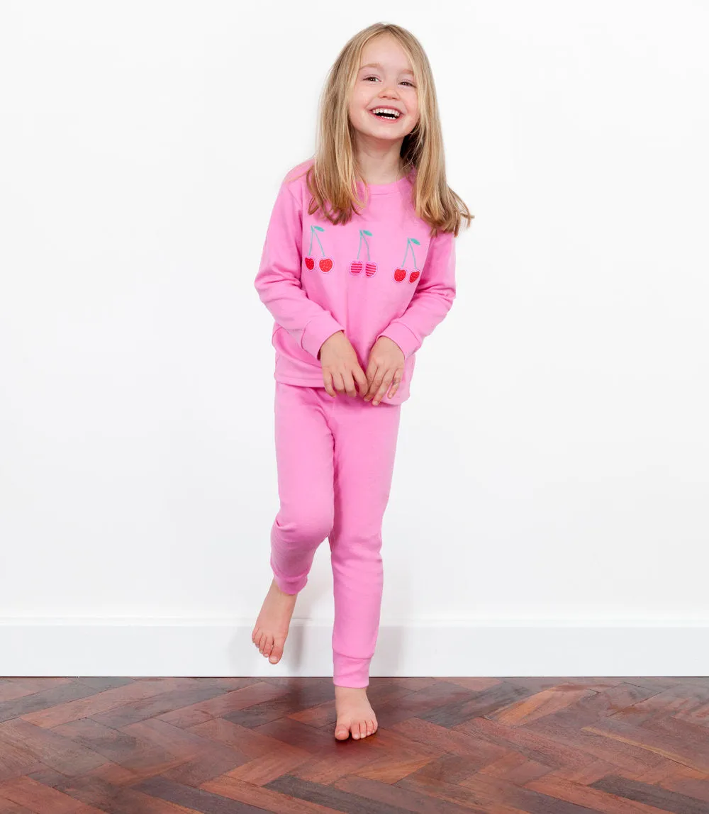 Cute Bright Pink Cherry Pyjamas for kids  in a Jar