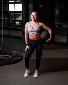 Double Strapped Back Sports Bra - Gray