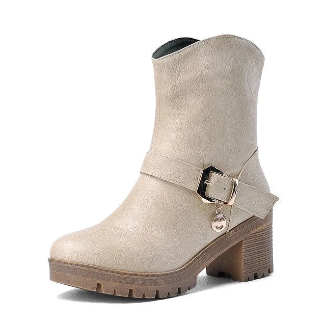 Fashion Winter western Boots Slip On Martin