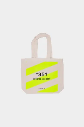 FLUOR YELLOW STRIPES TOTE-BAG