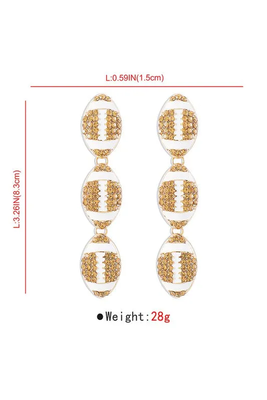 Game Day Rhinestone Sports Earrings