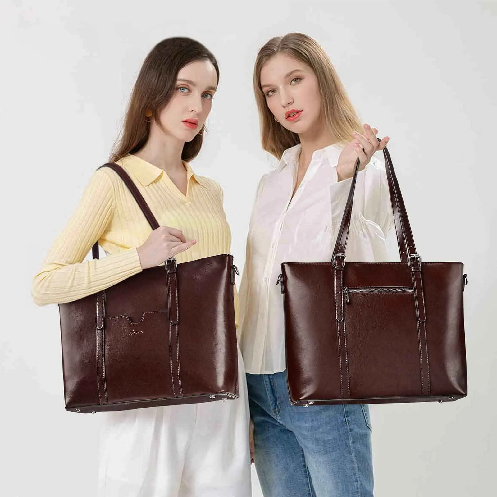 Genuine Leather Laptop Tote Bag