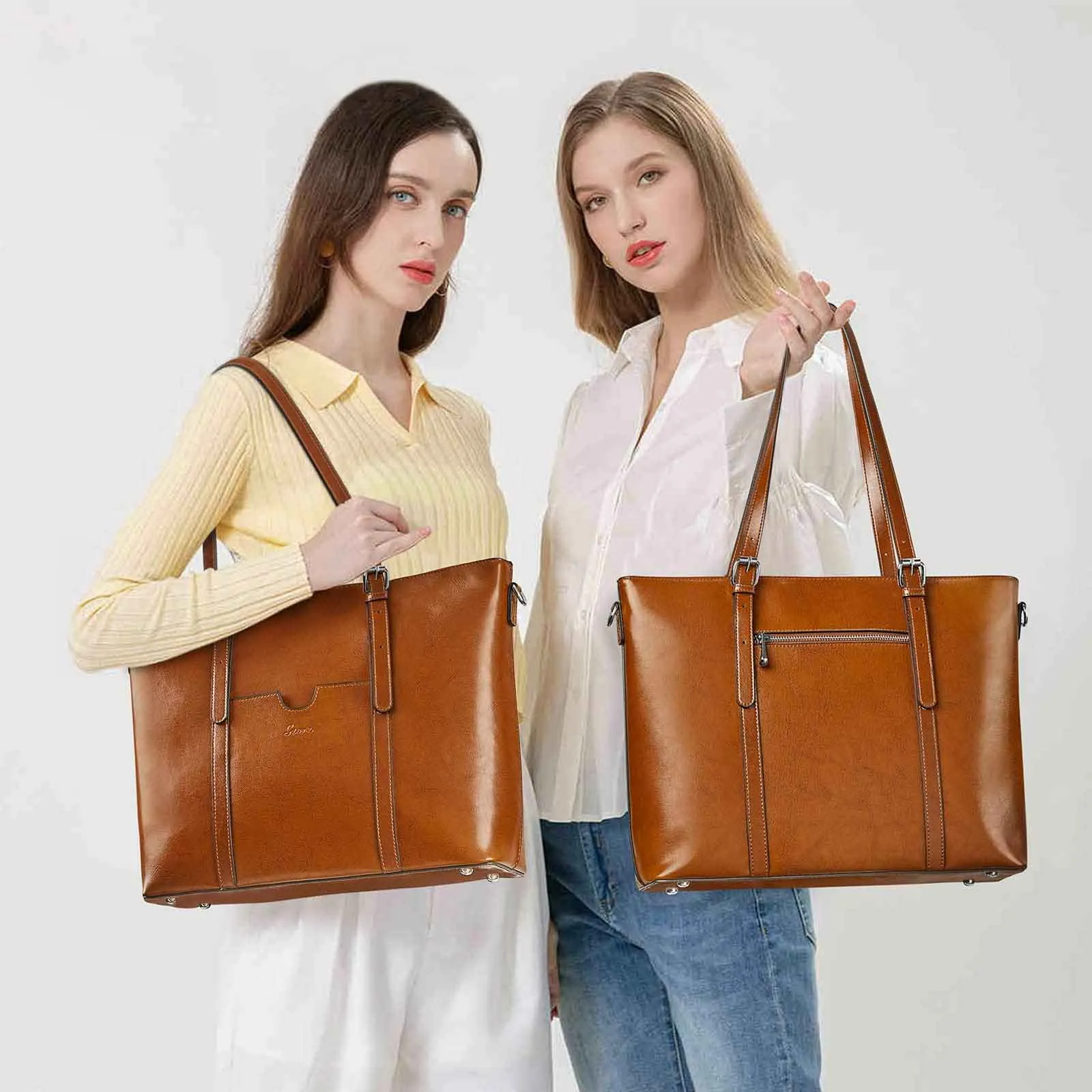 Genuine Leather Laptop Tote Bag