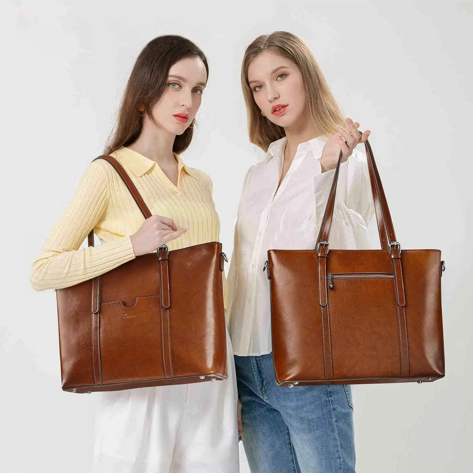 Genuine Leather Laptop Tote Bag