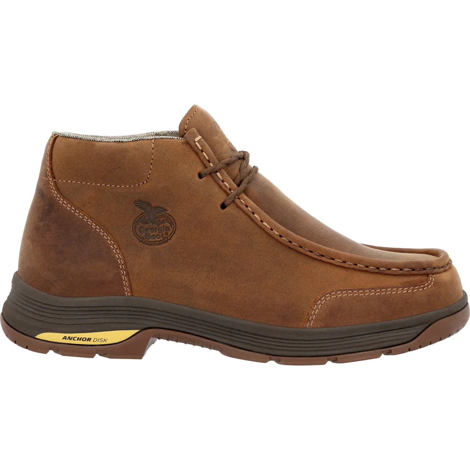 Georgia Mens Athens Superlyte WP Wallabe Brown Leather Work Boots