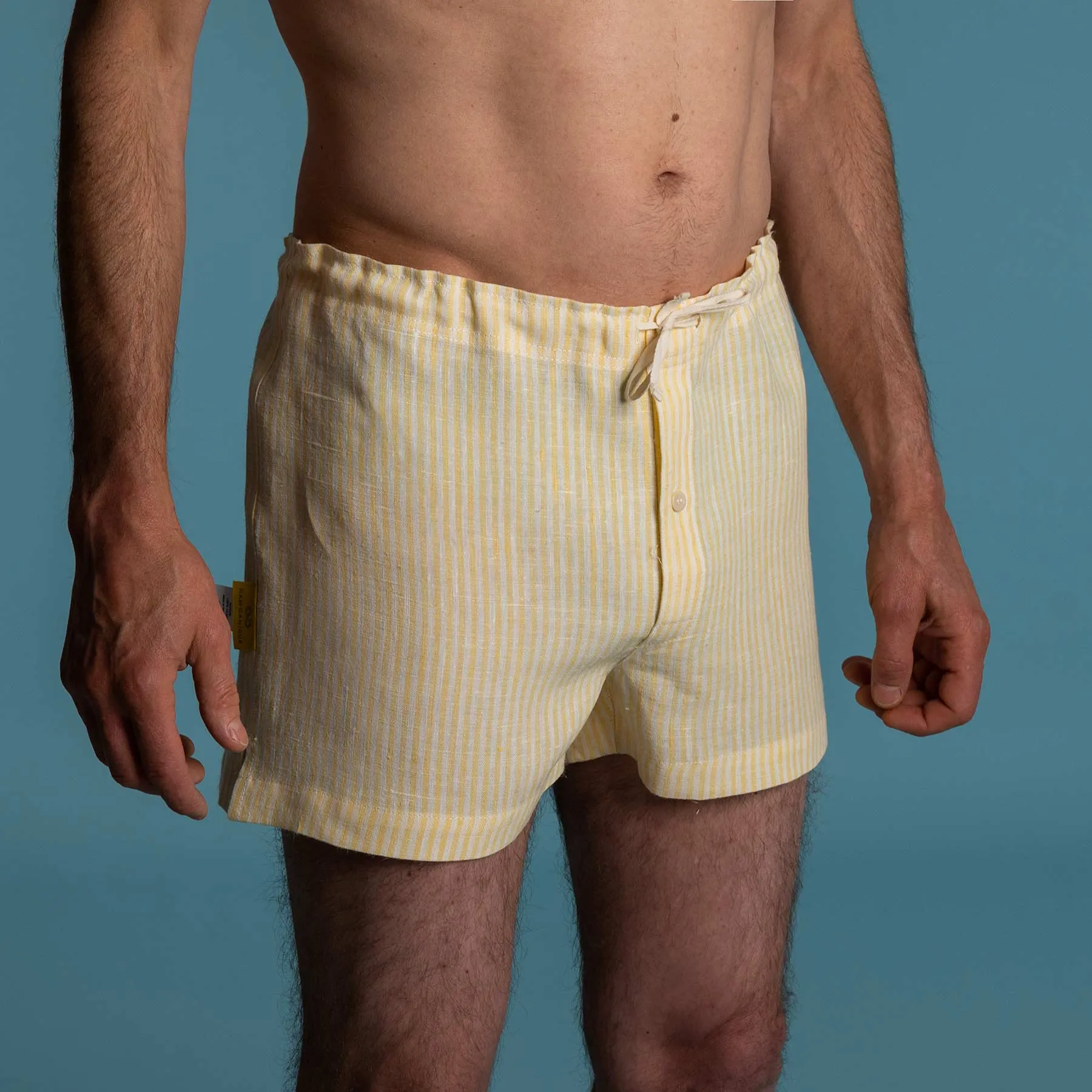 GREENWICH Elastic-free 100% Organic Hemp Boxers (Plastic-Free Nut Button; Latex-Free; OC Thread Option, 100% Biodegradable)