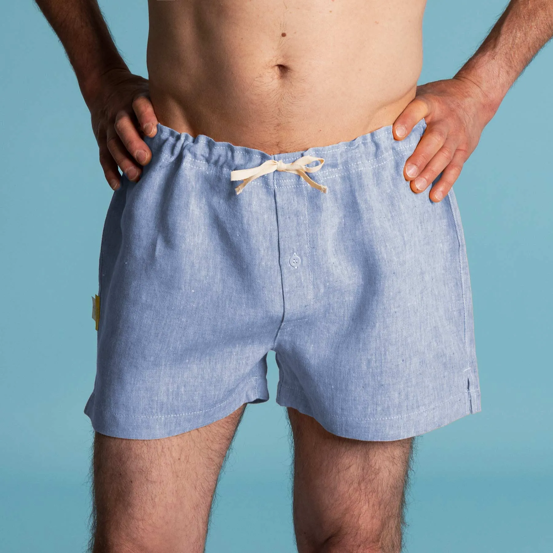 GREENWICH Elastic-free 100% Organic Hemp Boxers (Plastic-Free Nut Button; Latex-Free; OC Thread Option, 100% Biodegradable)