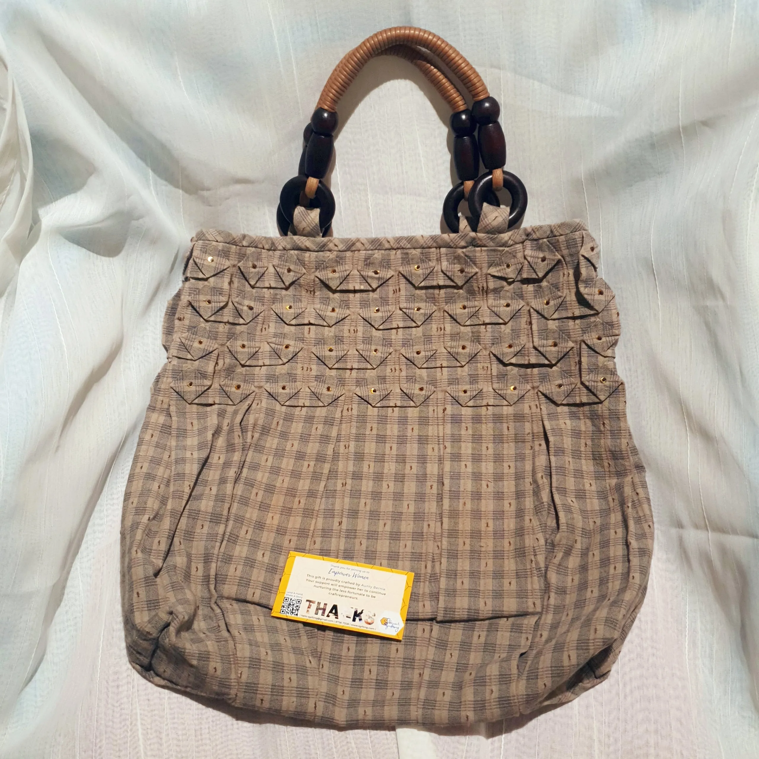 Handsewn Grey Tote Bag