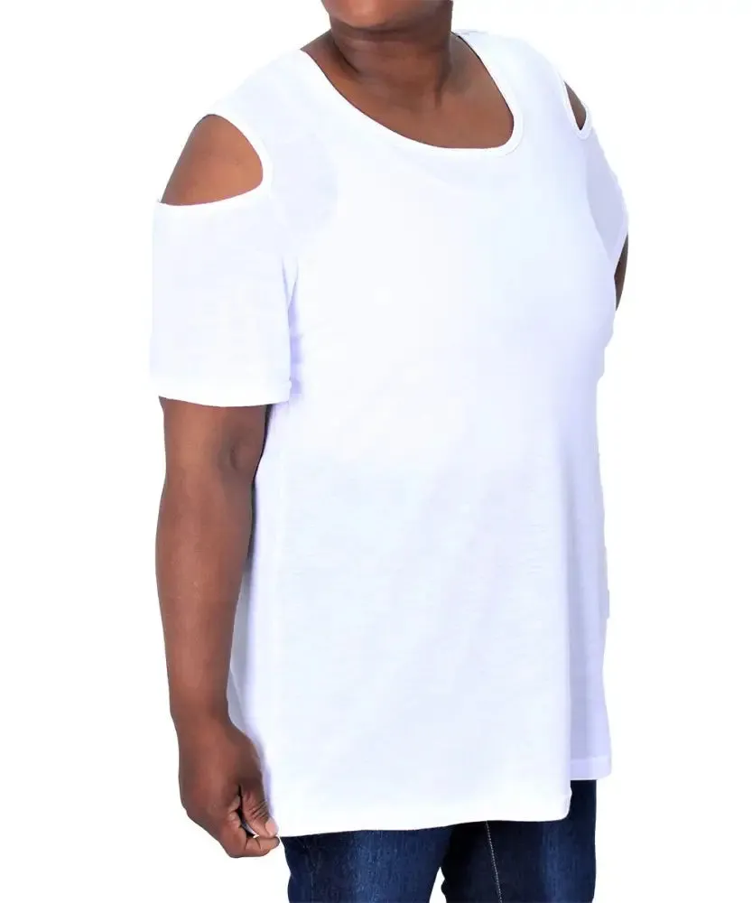 Ladies Plain Cold Shoulder Top