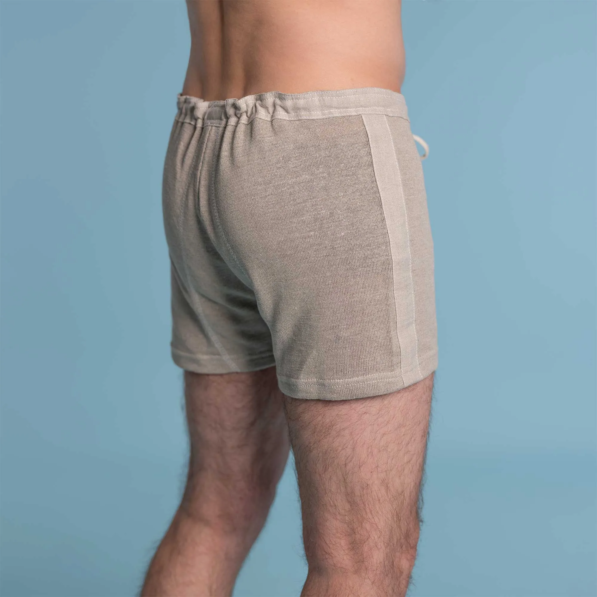 LISZT Elastic-free 100% Organic Linen Knit Boxers (Latex-Free; OC Thread; Polyester-free; Plastic-free; Dye-free) (100% Biodegradable)